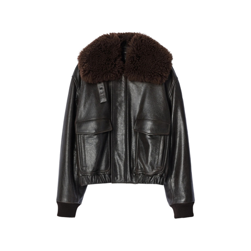 Lemaire Blouson In Shiny Leather