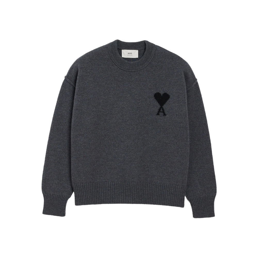 Ami Paris Ami De Coeur Crew-neck Wool Sweater