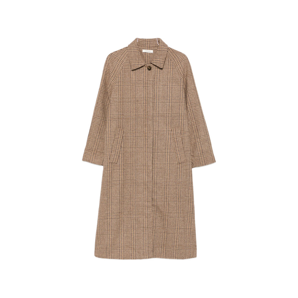 Jc Sophie Panna Check-pattern Raglan-sleeve Coat
