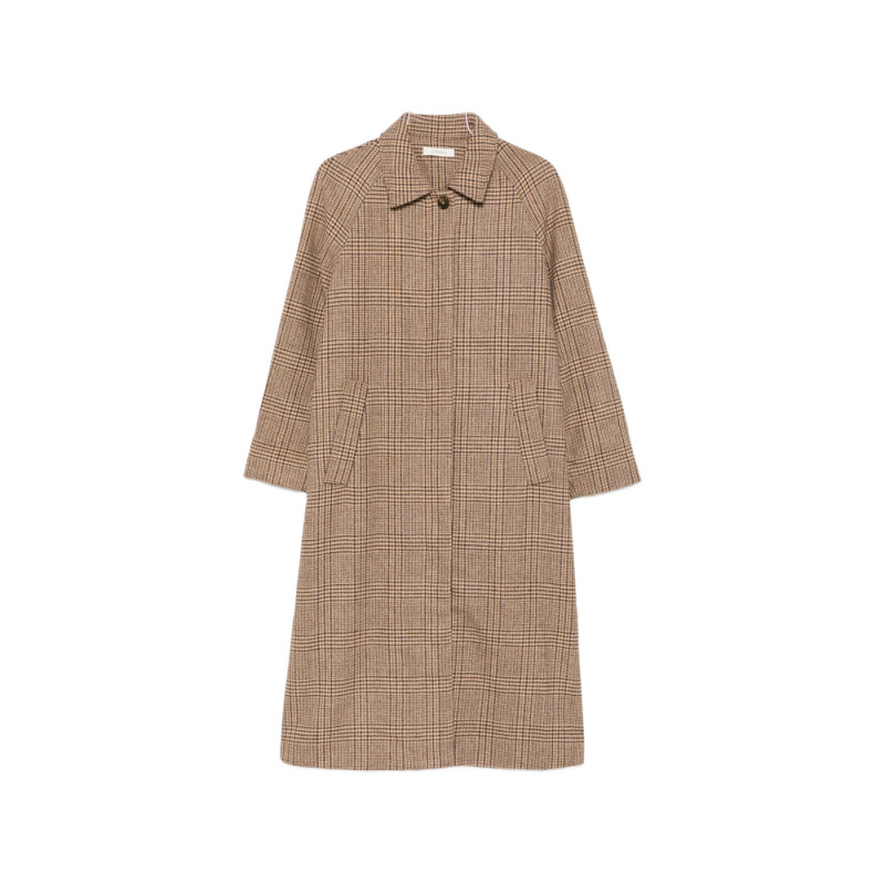 Jc Sophie Panna Check-pattern Raglan-sleeve Coat