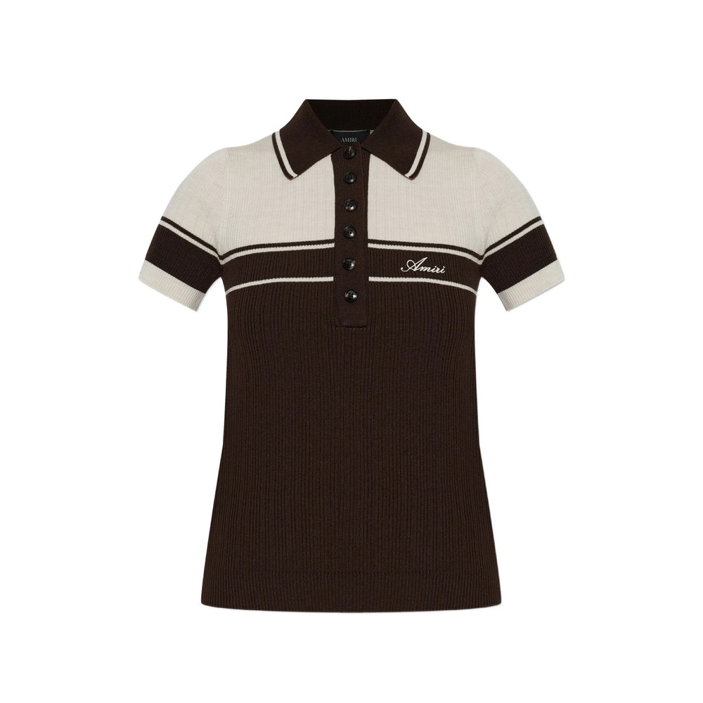 Amiri Logo-embroidered Striped Polo Shirt