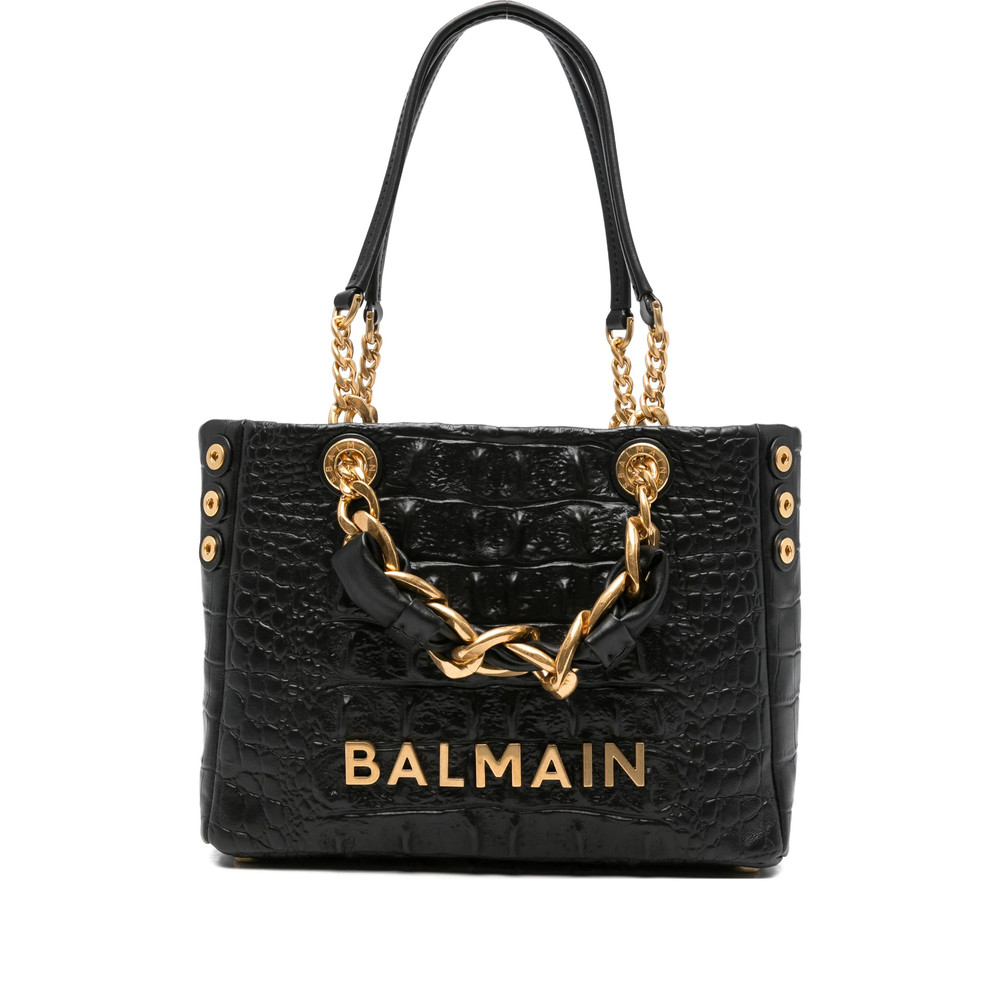 Balmain Crocodile-effect Tote Bag