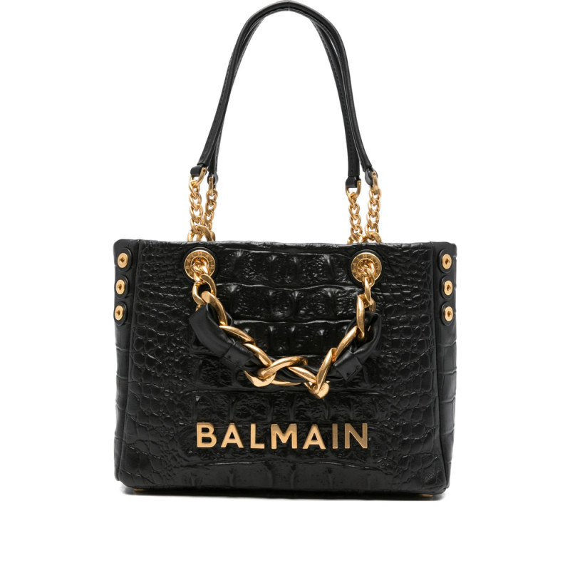 Balmain Crocodile-effect Tote Bag