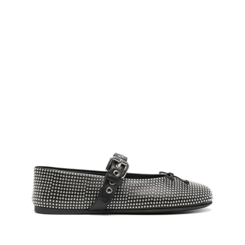 Miu Miu Stud-embellished Ballerina Shoes