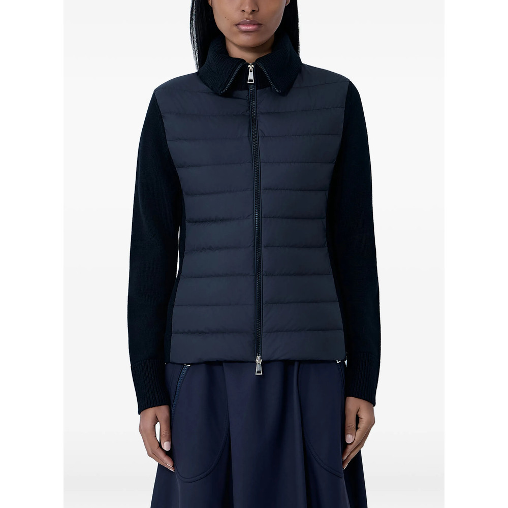 Moncler Knit-sleeves Quilted Jacket