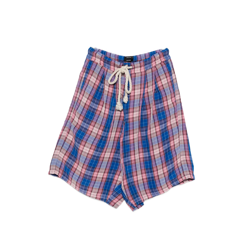 R13 Plaid Drawstring Shorts