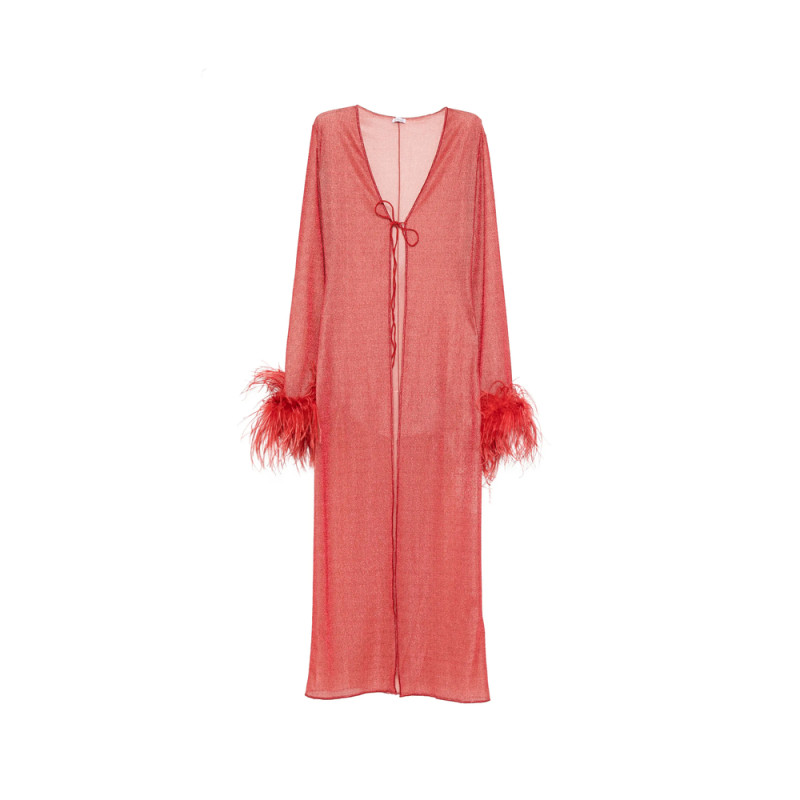 Oséree Lumière Plumage Feather-trim Beach Cover-up
