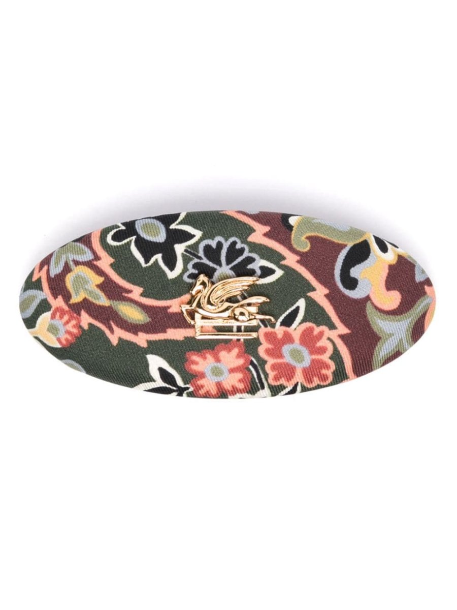 floral-print hair clip