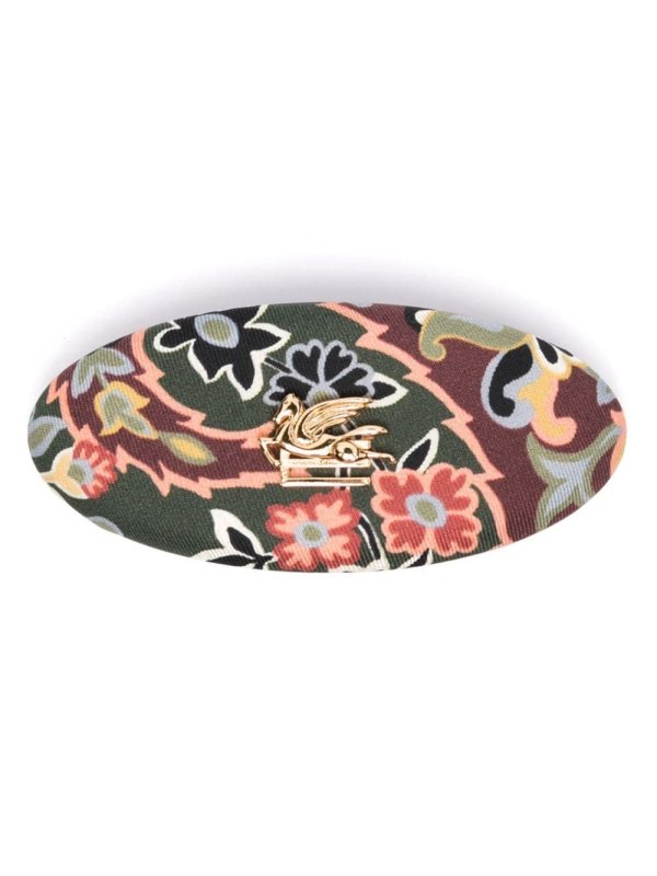 floral-print hair clip