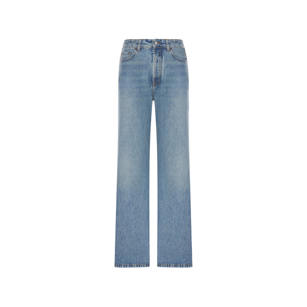 Miu Miu Logo-embroidered Straight-leg Jeans