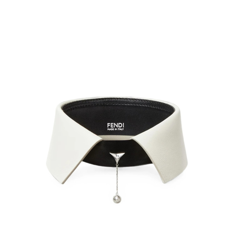 Fendi Logo-pendant Leather Collar