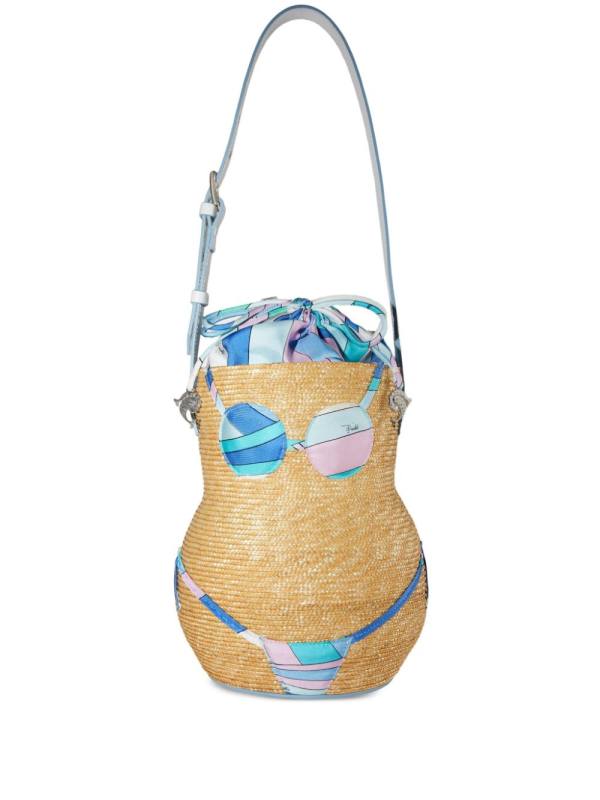 Puccinella straw bucket bag