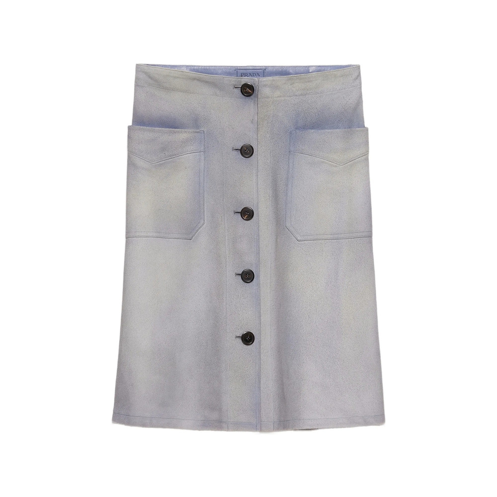 Prada Button-up Patch-pocket Skirt