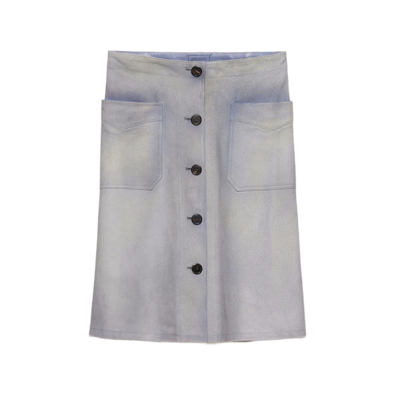 Prada Button-up Patch-pocket Skirt