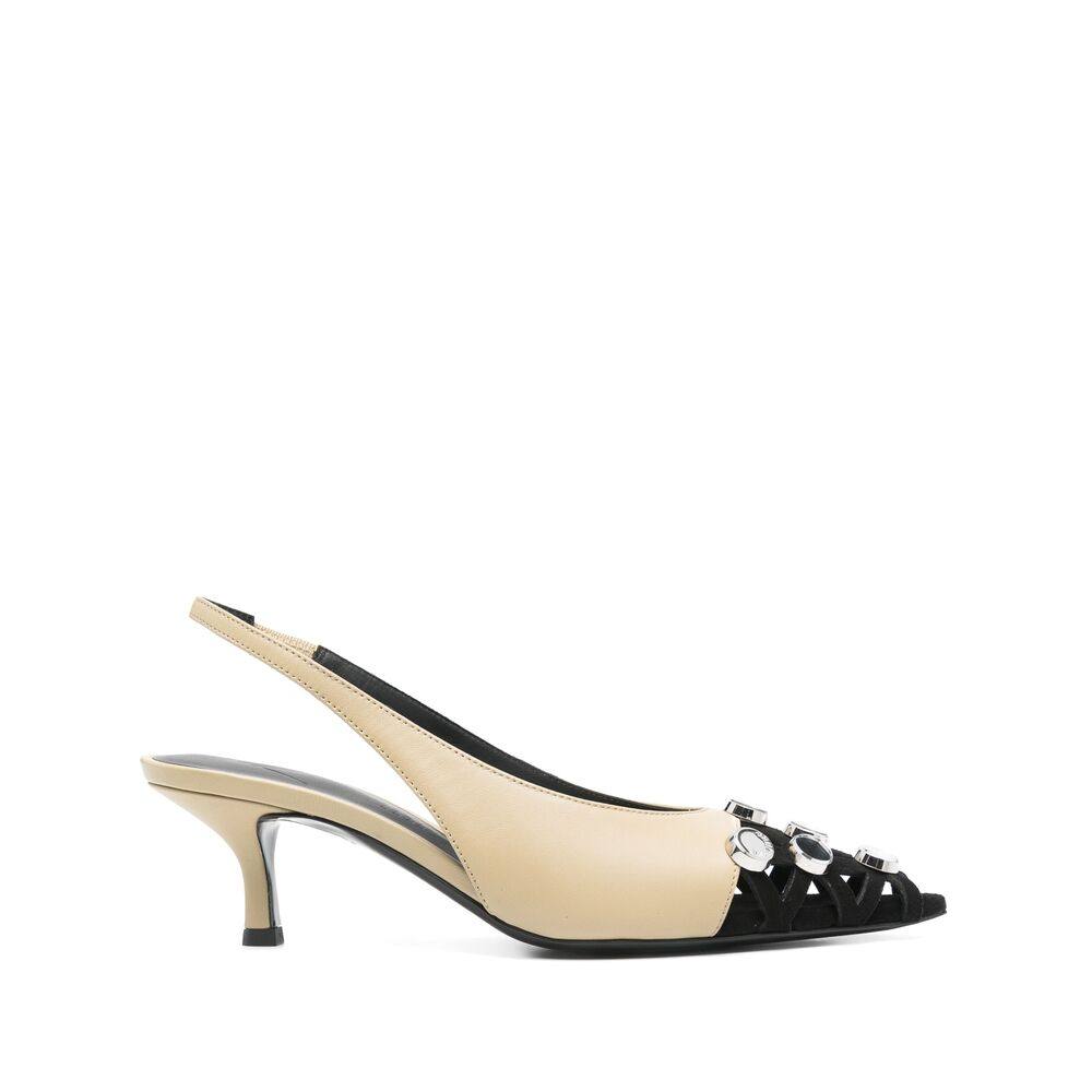 The Attico 65mm Grid Slingback Pumps