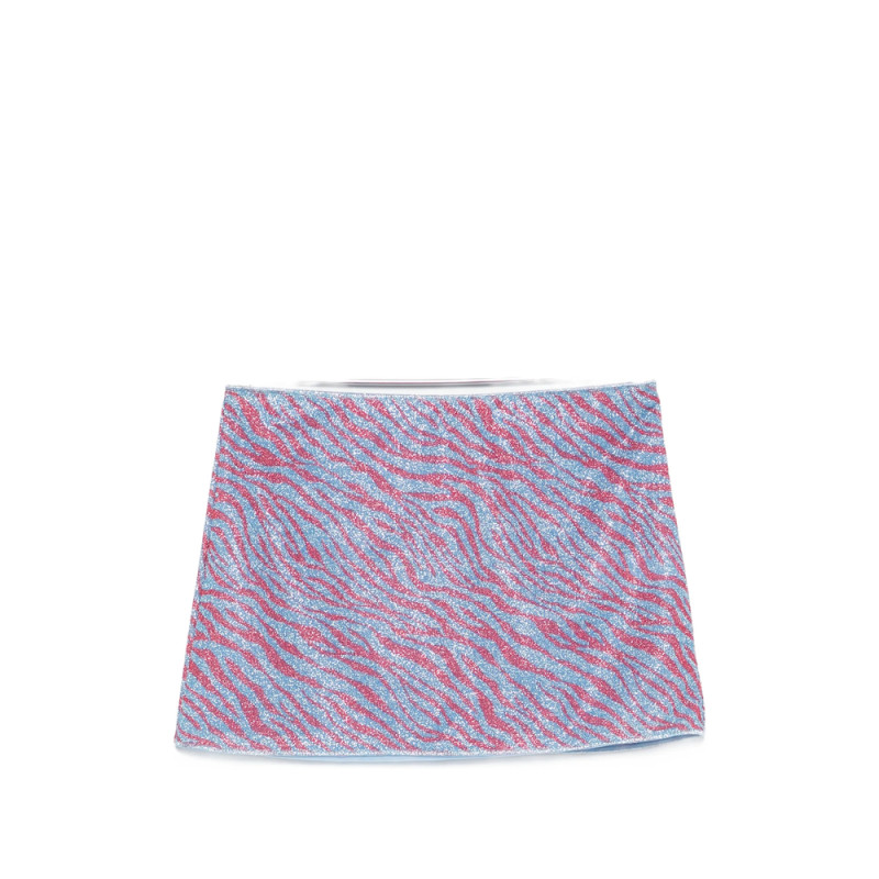 Oséree Animalier Zebra-print Mini Beach Skirt
