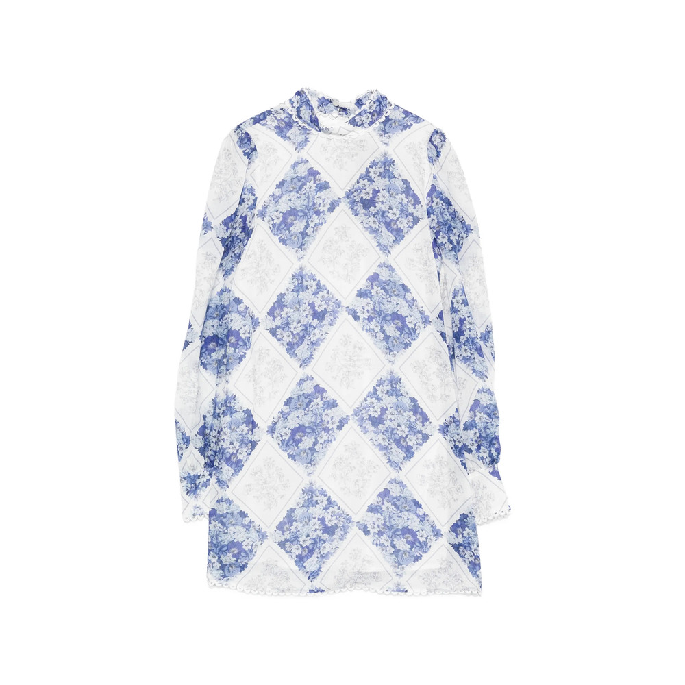 Twinset Long-sleeve Floral-detail Mini Dress