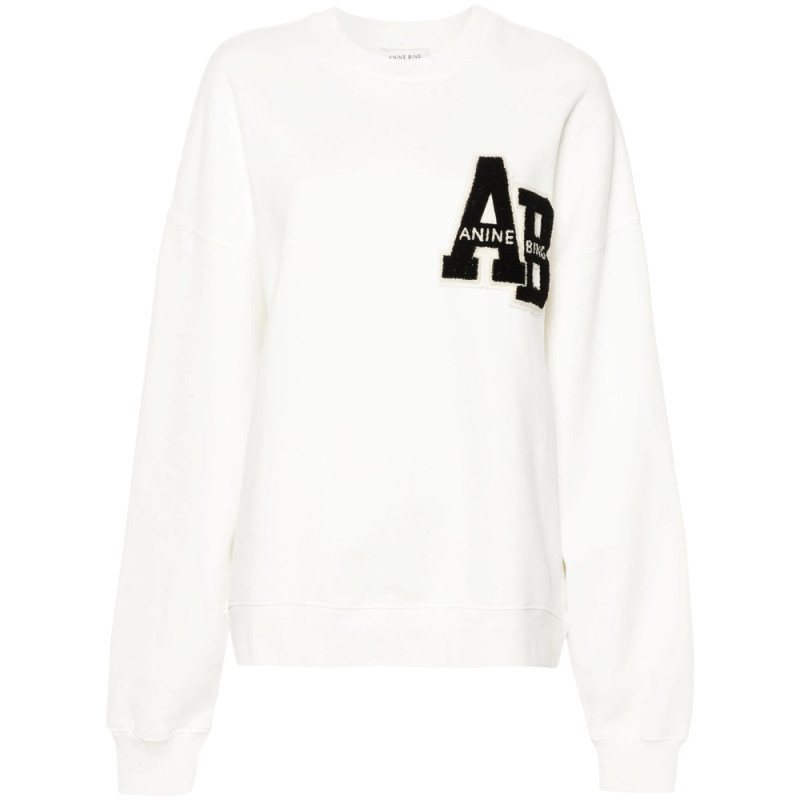 Anine Bing Miles Logo-patch Cotton Sweatshirt