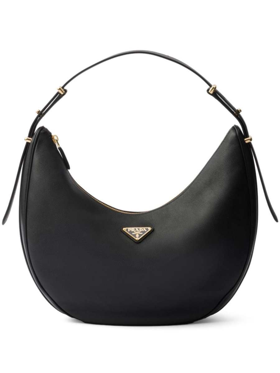 large logo-plaque leather shoulder bag