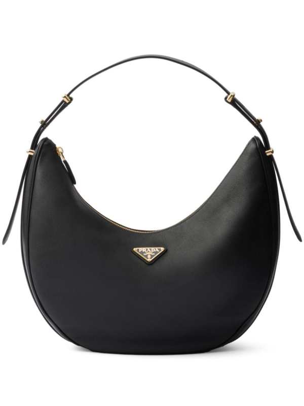 large logo-plaque leather shoulder bag
