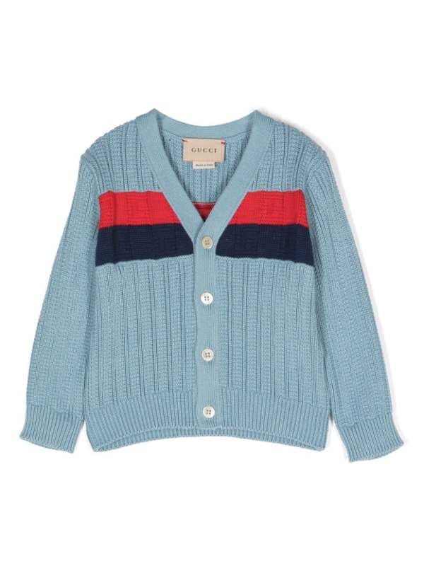 striped-trim cardigan