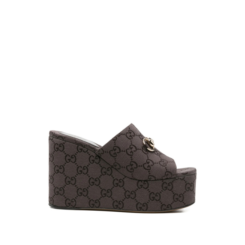 Gucci GG Horsebit Platform Sandals