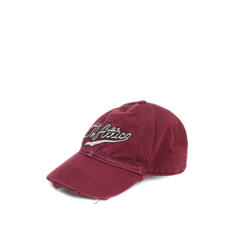 The Attico Logo-embroidered Frayed-edge Baseball Cap
