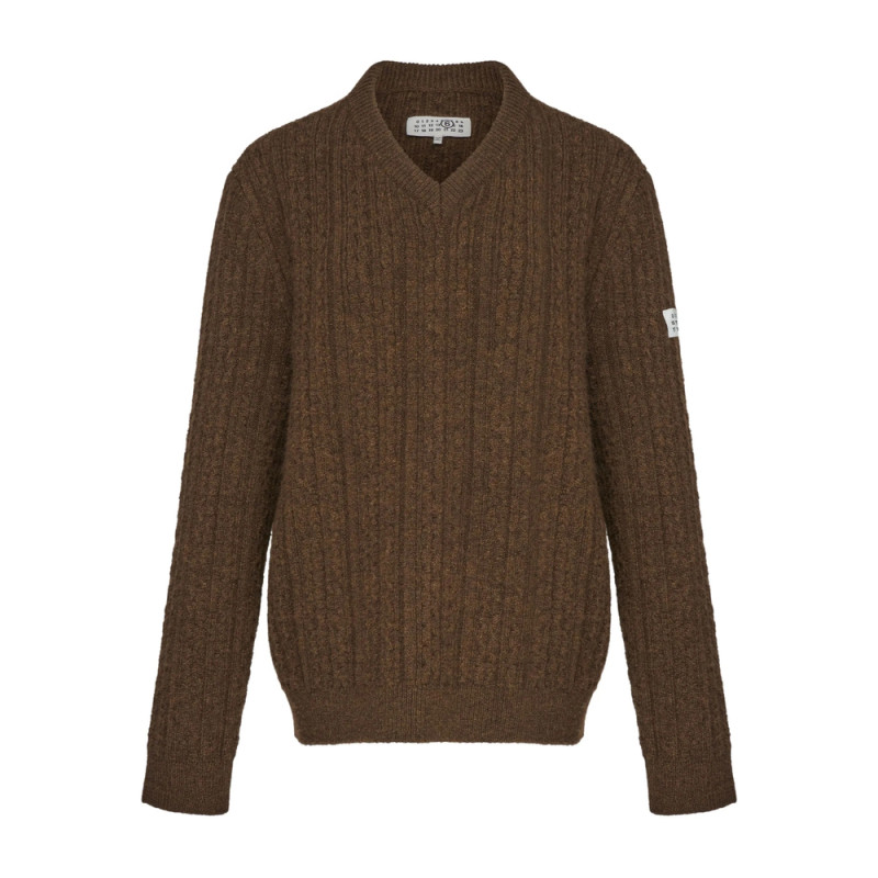 Mm6 Maison Margiela V-neck Ribbed Sweater
