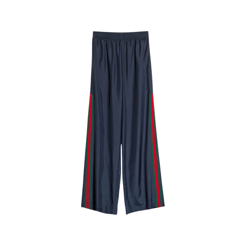 Gucci Web-stripe Silk Trousers
