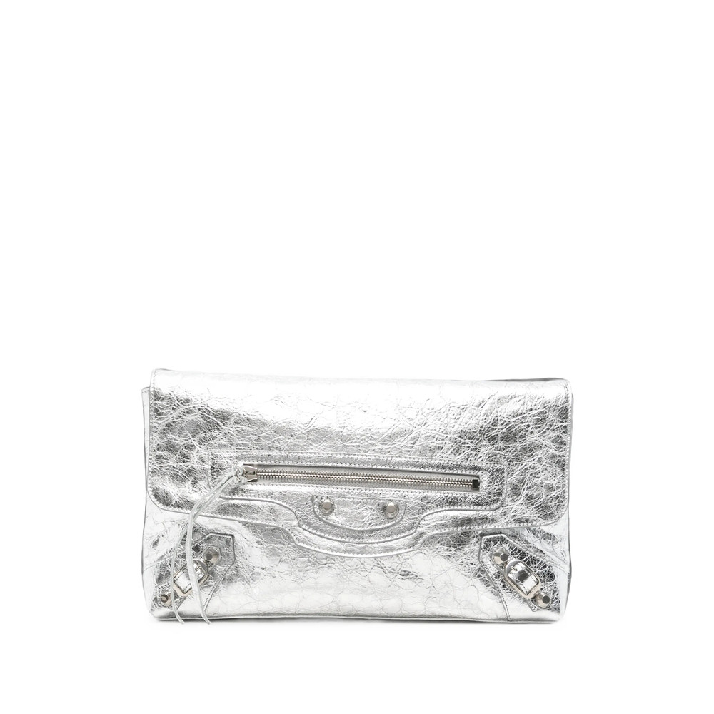 Balenciaga Le Cagole Metallic Clutch Bag