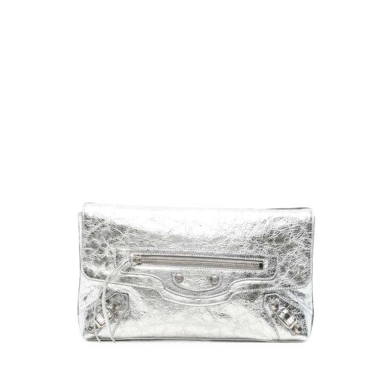 Balenciaga Le Cagole Metallic Clutch Bag