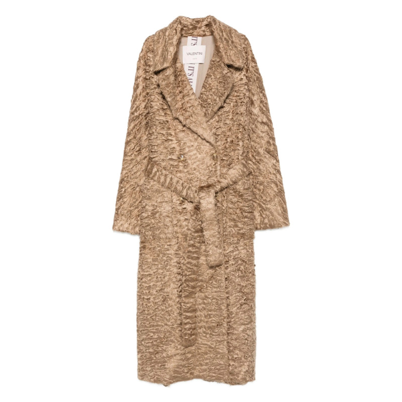 Valentini 1972 Belted Textured-weave Coat