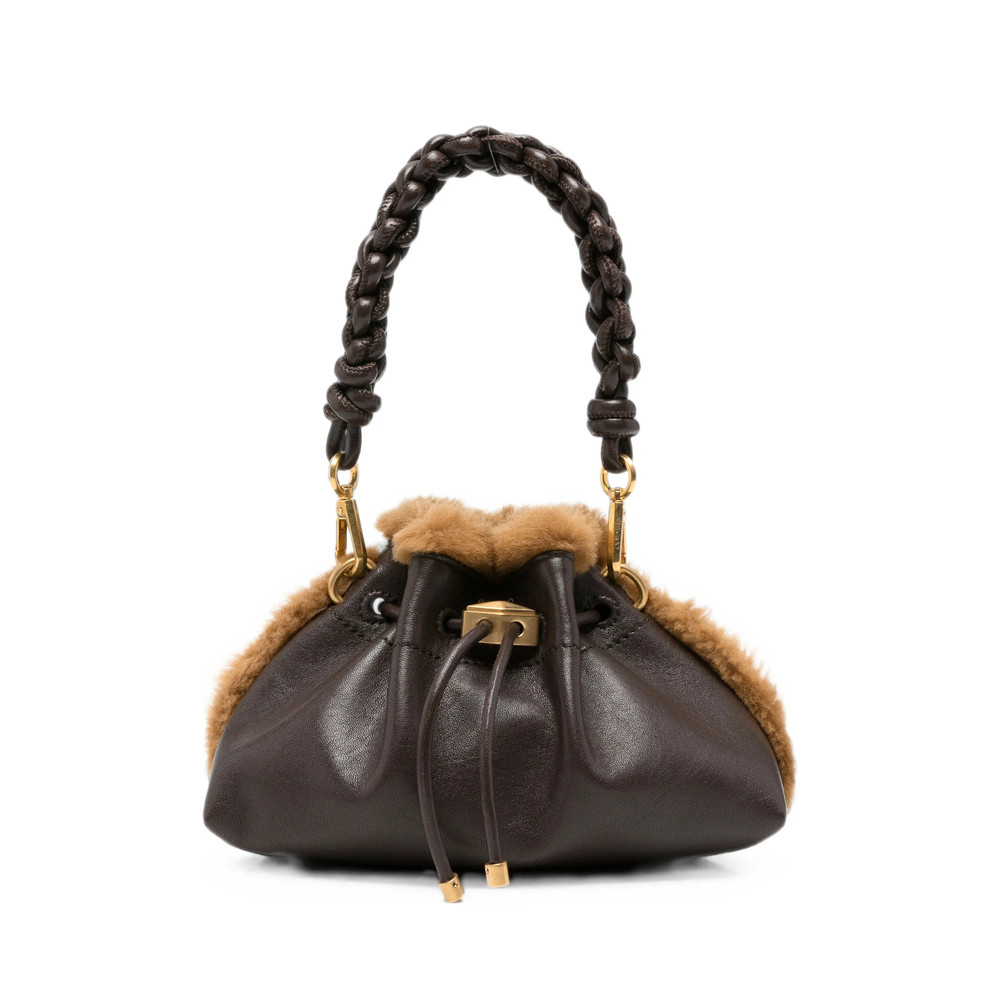 Jimmy Choo Cinch Shearling-trimmed Leather Cross Body Bag
