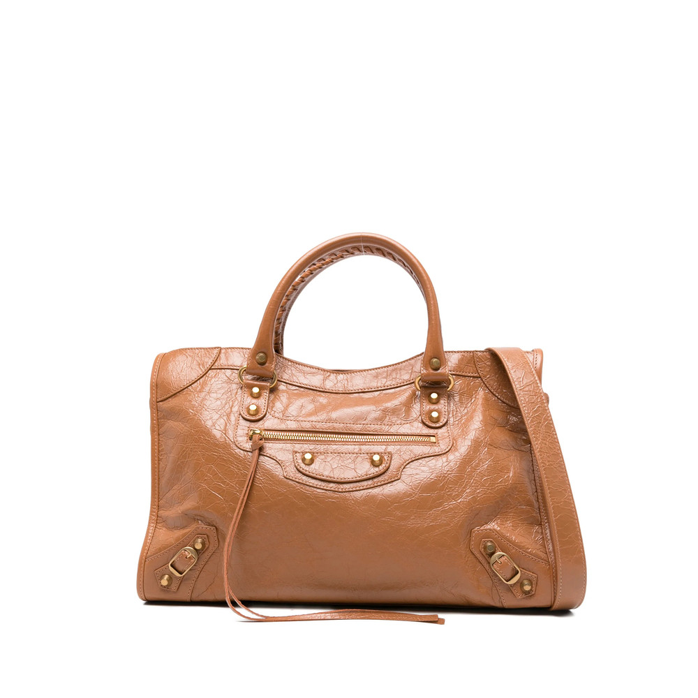 Balenciaga Le City Braided Handle Zip Tote Bag