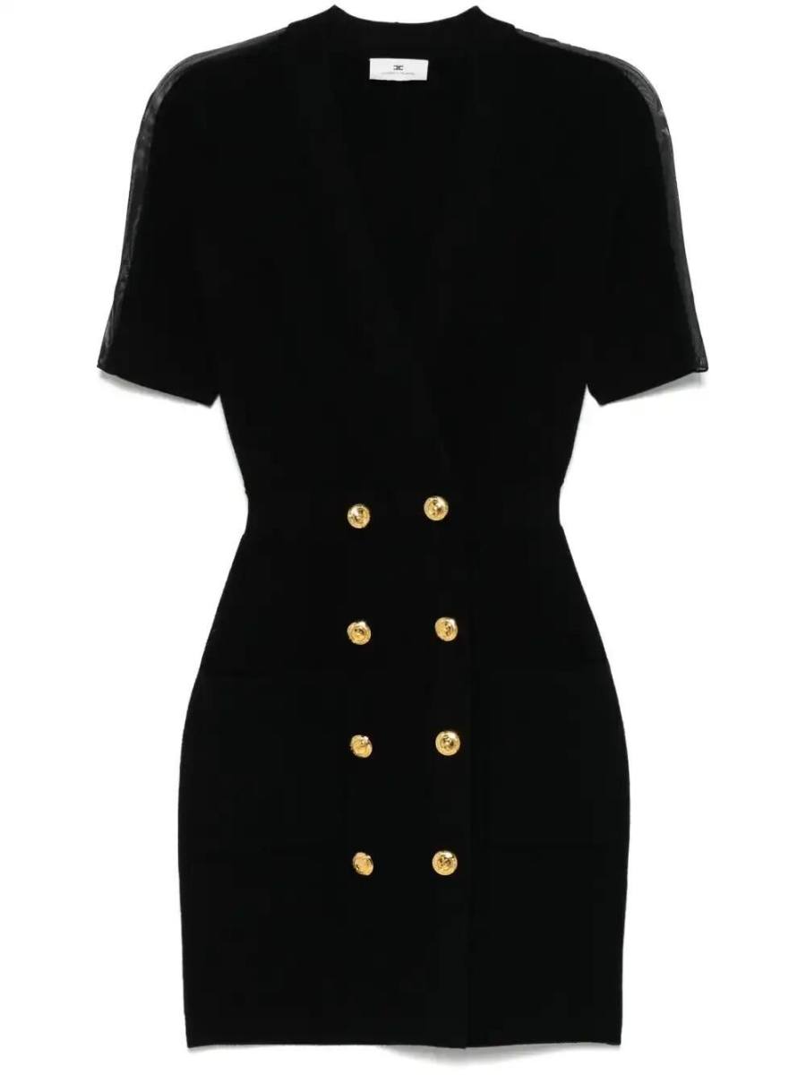 tulle-panel knitted mini dress