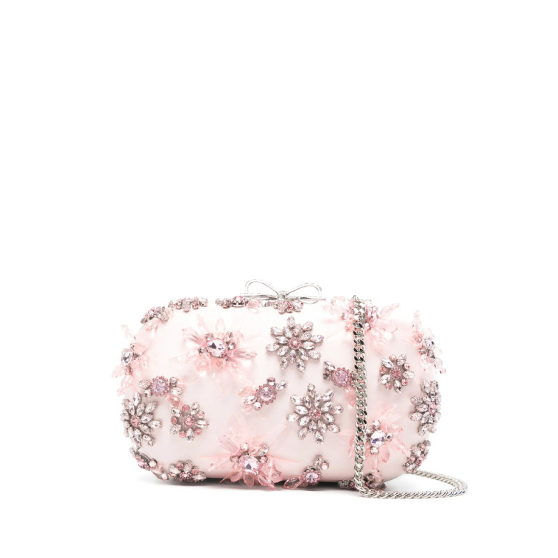 Self-portrait Floral-embellished Clutch Bag