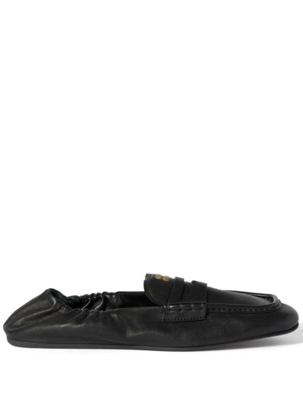 embossed-logo loafers