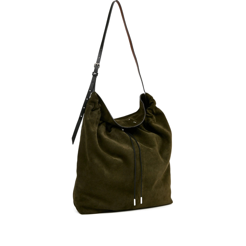 Maison Margiela Suede Drawstring Shoulder Bag