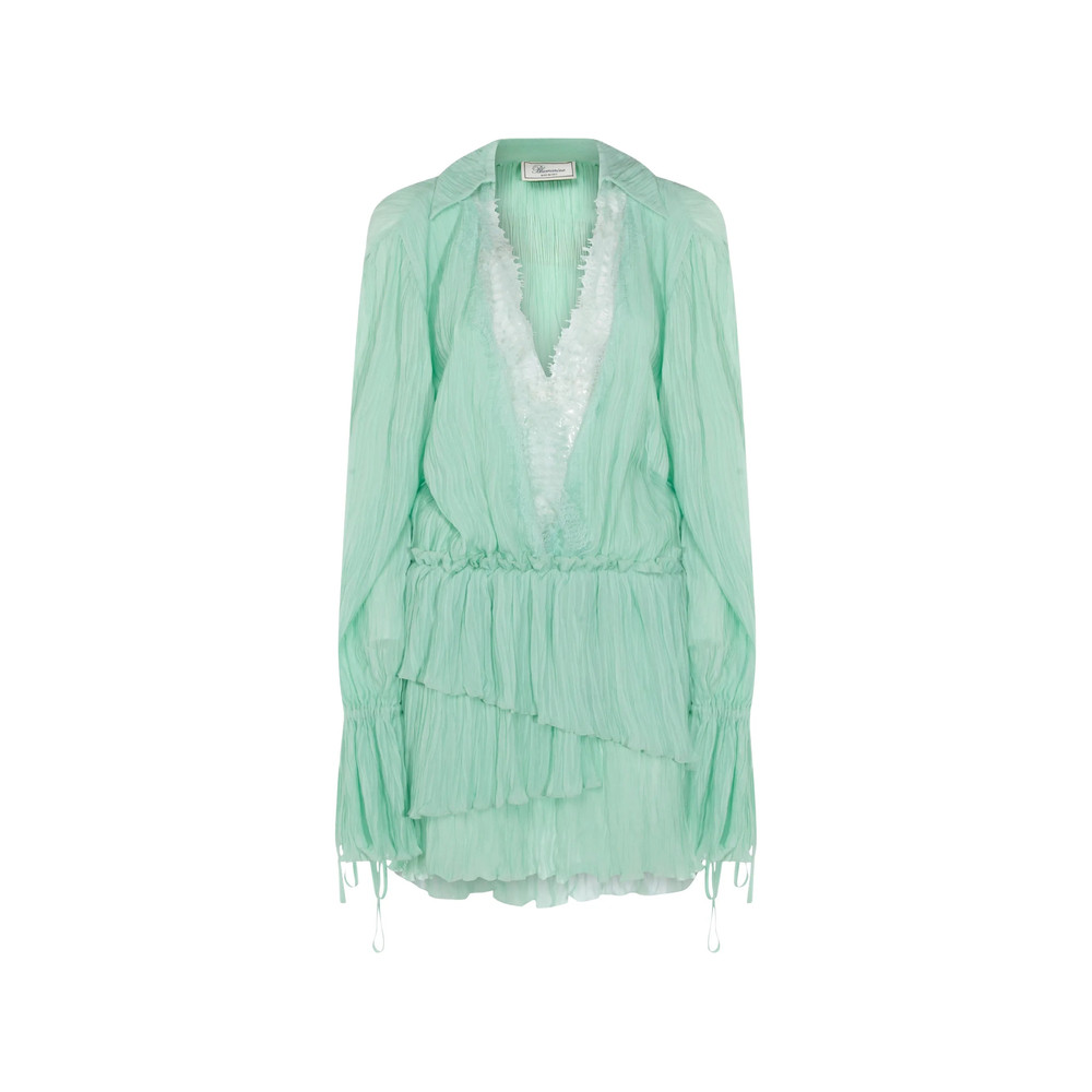 Blumarine Ruffled Long-sleeve Dress