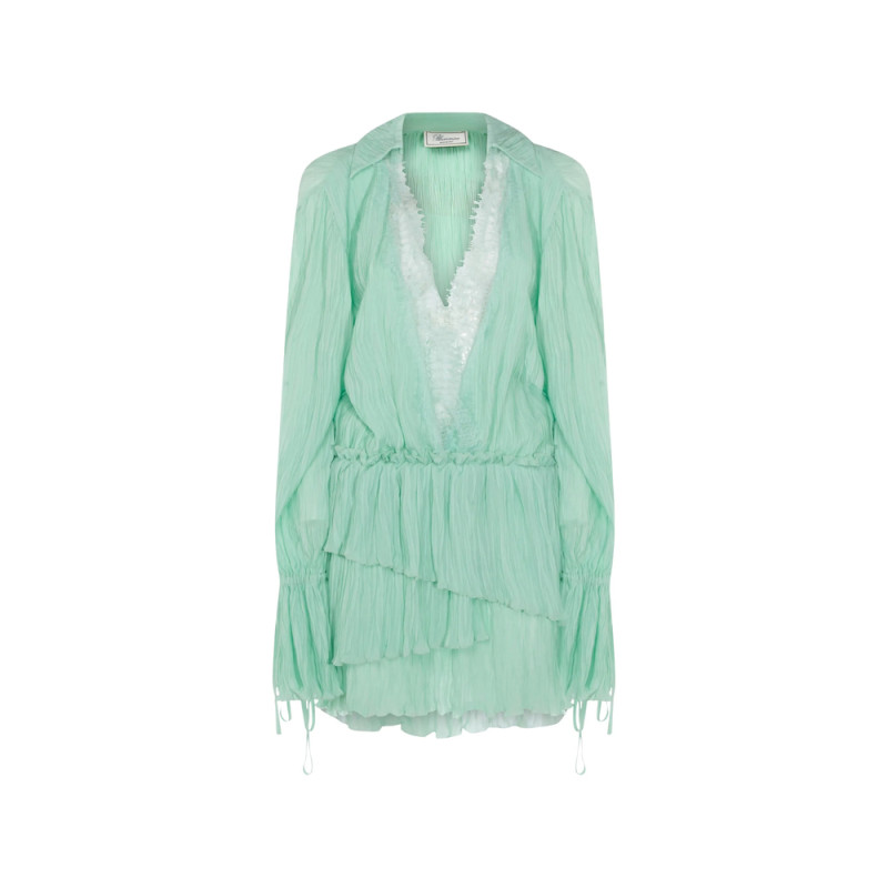 Blumarine Ruffled Long-sleeve Dress