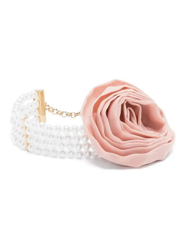 floral-appliqué chocker