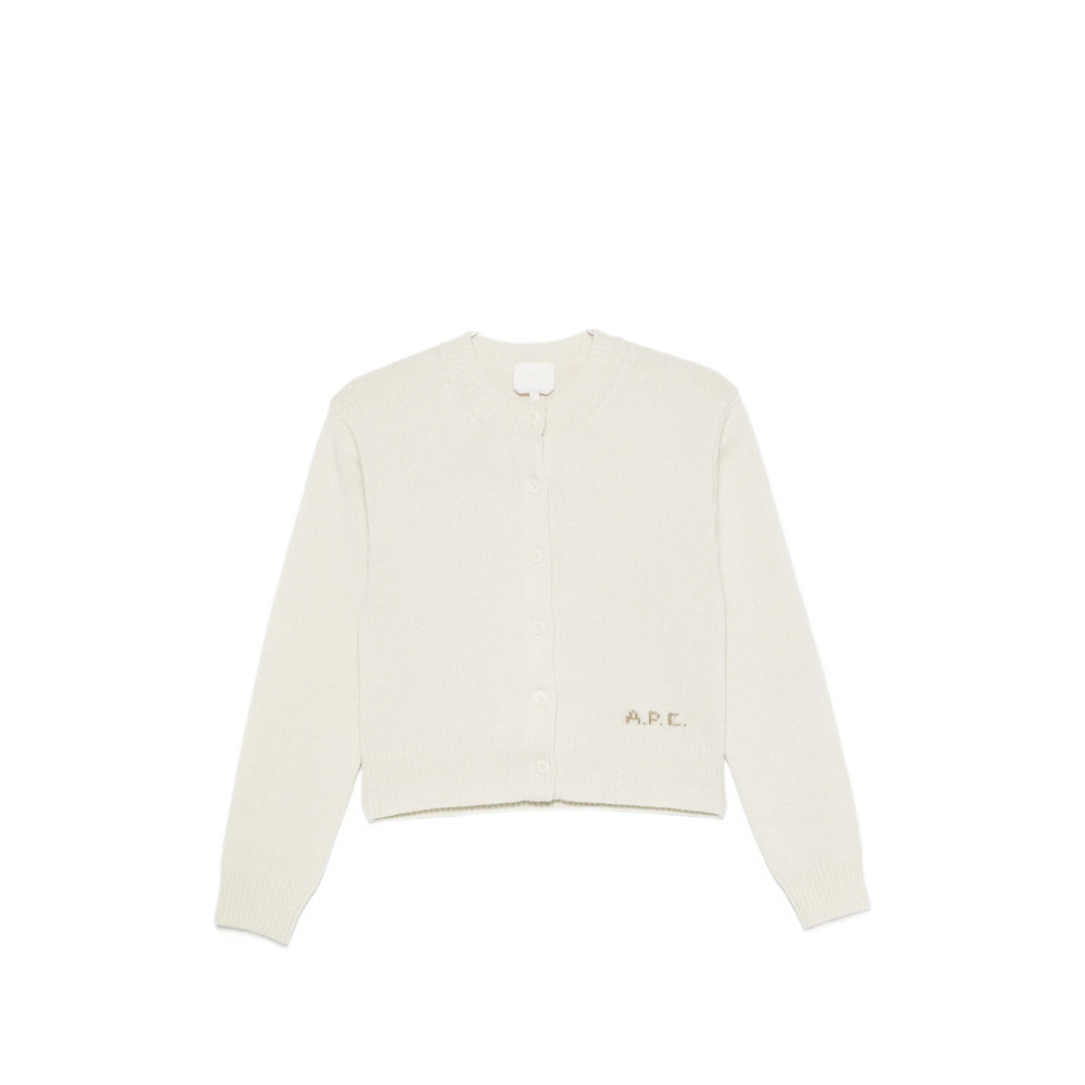 A. p.c. Logo-embroidered Ribbed-trim Cardigan