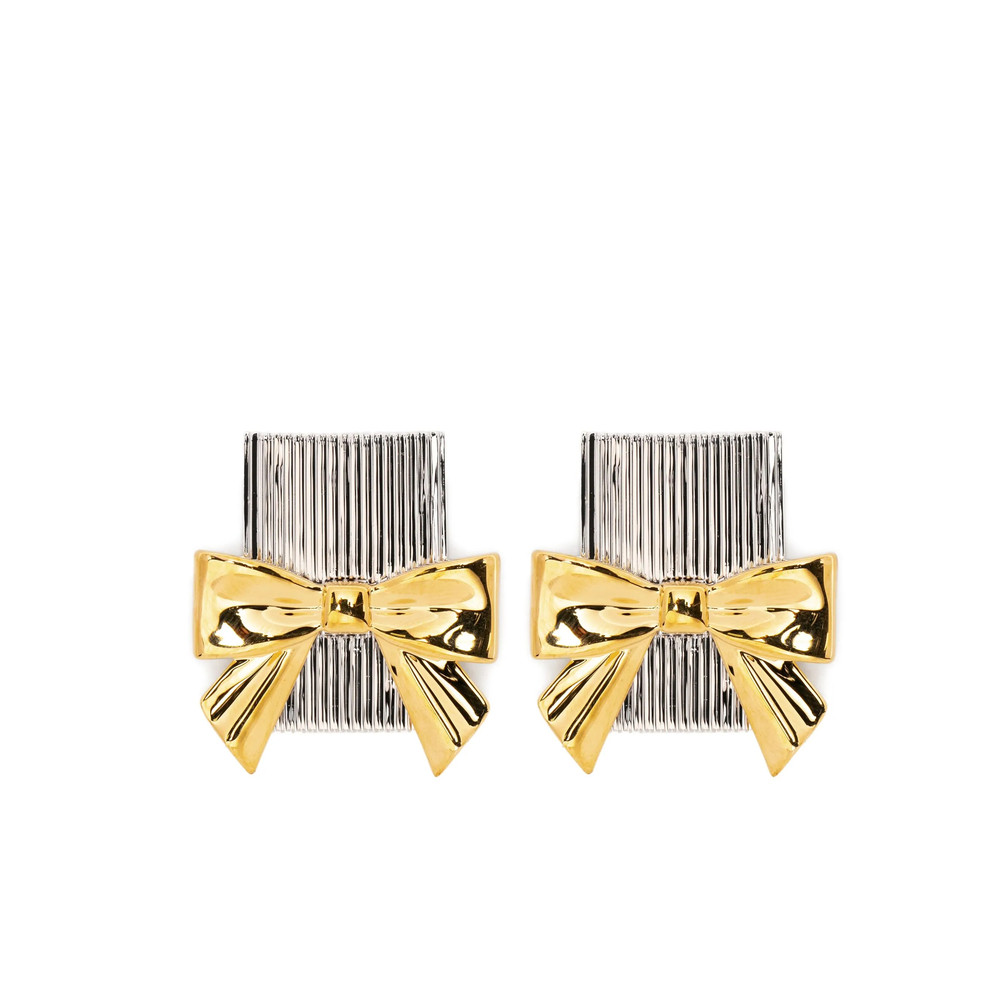 Shushu/tong Bow-detail Textured Earrings