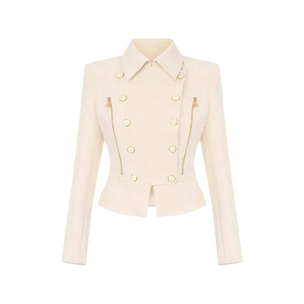 Elisabetta Franchi Jacket In Double Layer Stretch Crêpe Fabric