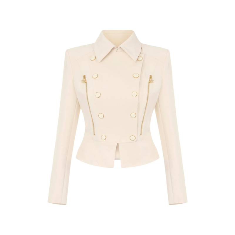 Elisabetta Franchi Jacket In Double Layer Stretch Crêpe Fabric
