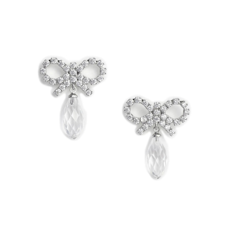 Self-portrait Bow Crystal-embellishment Earrings