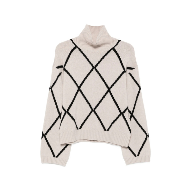 Allude Argyle-pattern Roll-neck Sweater