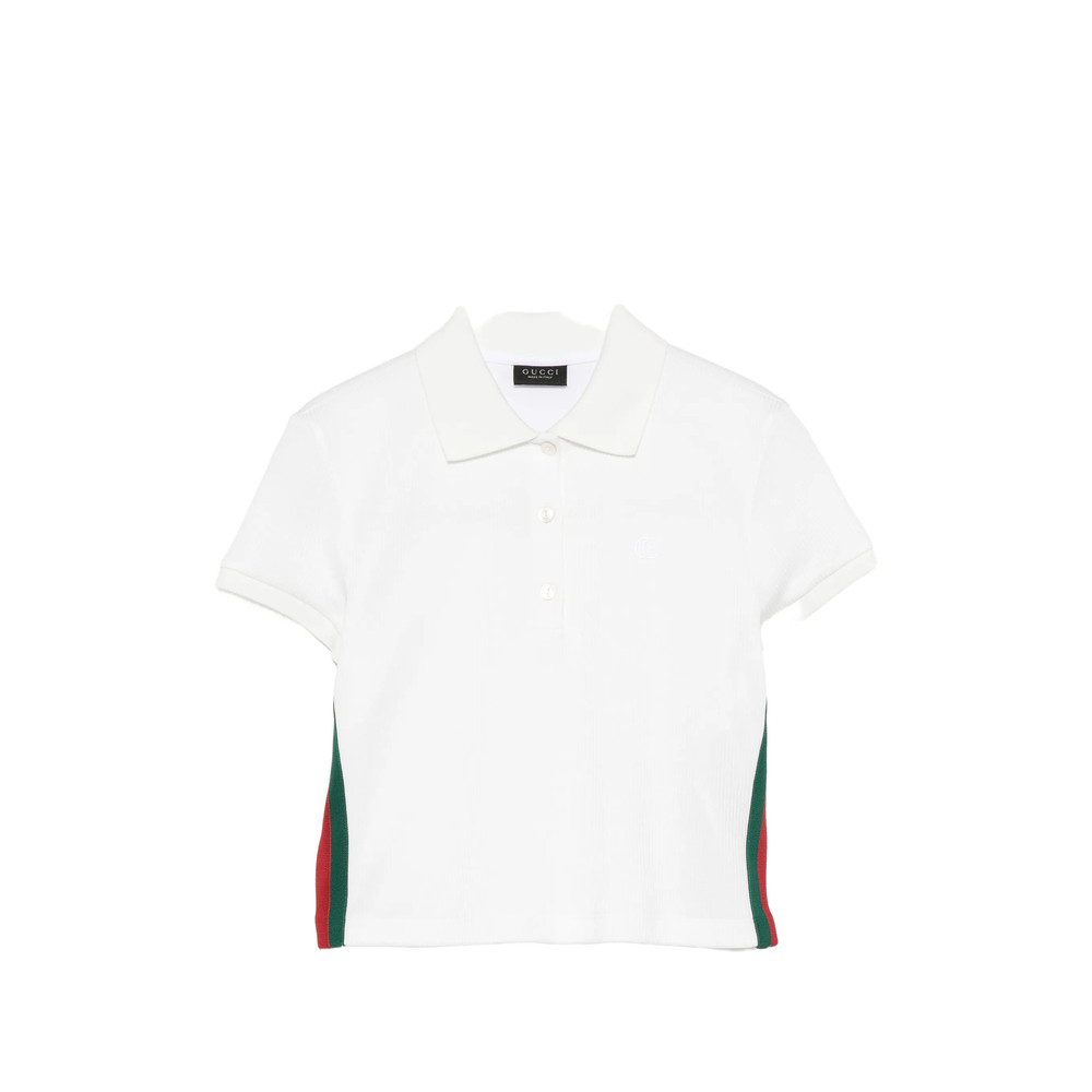 Gucci Web-stripe Cropped Polo Top