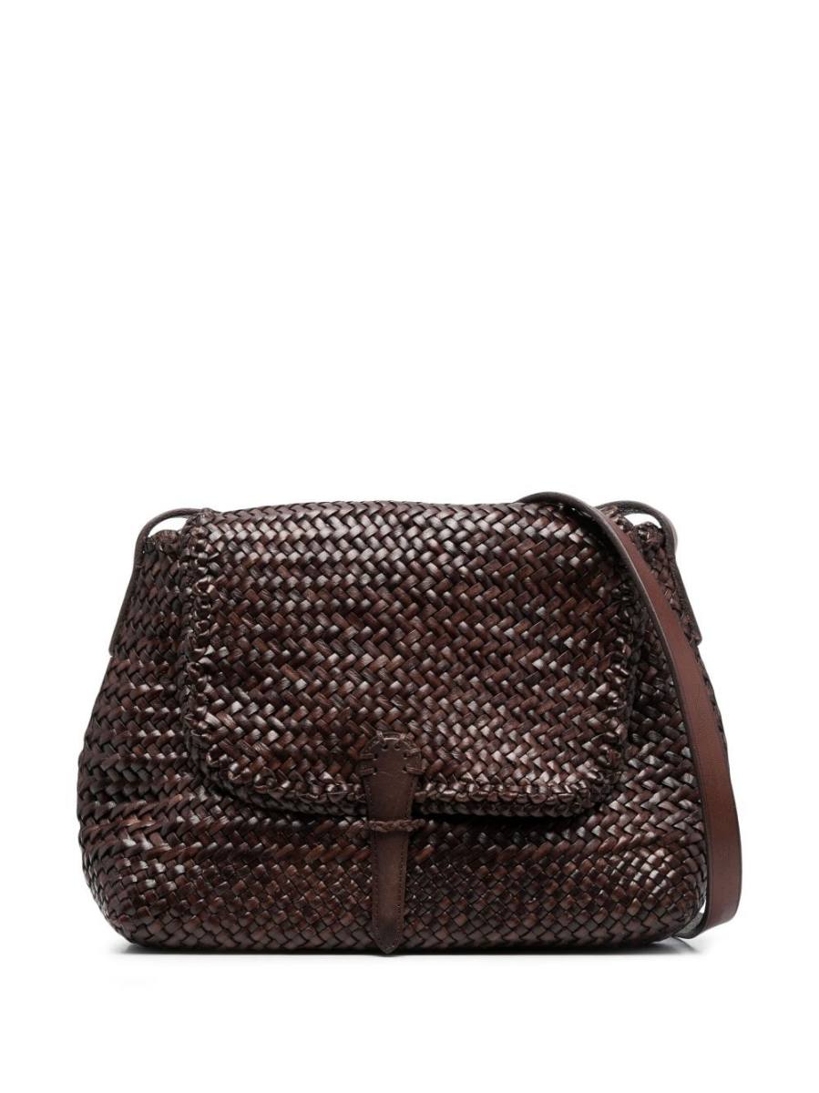 woven leather satchel bag