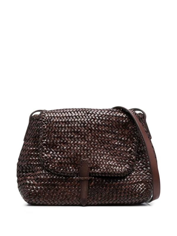 woven leather satchel bag